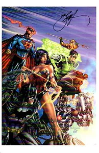 "IMPRESIÓN ARTÍSTICA JLA JUSTICE LEAGUE POR EBAS FIRMADA 11""x17" - Imagen 1 de 1
