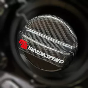 Car Fuel Tank Filler Cap Carbon Fiber Fits Mazda 2 Mazda 6 CX-30 CX-50 MX-5 MX-6 - Picture 1 of 9