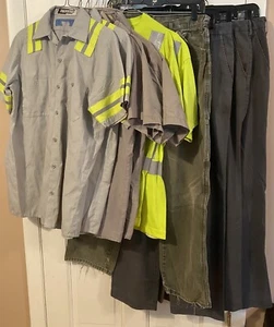 Mixed Lot of 12 Mens Med Lg 34W Uniform Workwear Work Mechanics Dickes Unifirst - Picture 1 of 14