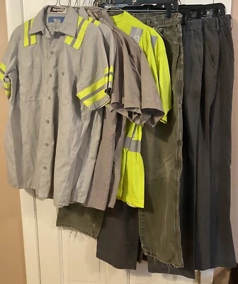Mixed Lot of 12 Mens Med Lg 34W Uniform Workwear Work Mechanics Dickes Unifirst - Image 1 of 4