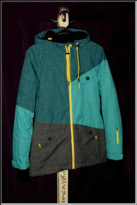 O’Neill Freedom Series 10k Teal Blue Grey w/ Yellow Snow Jacket Sz s Long - Image 1 of 4