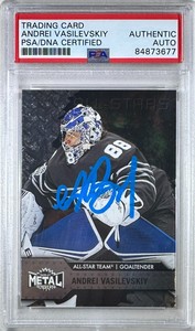 Andrei Vasilevskiy auto card Skybox #179 2021 Tampa Bay Lightning PSA Encap