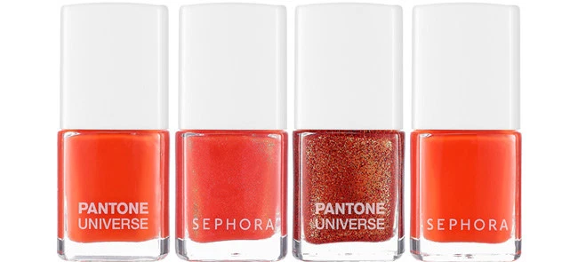 Sephora Pantone Universe Tangarine Tango Color del Año - Juego de 4 Esmaltes de Uñas Foto 1 de 4