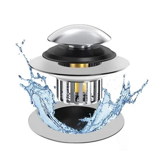 Upgraded Silver Bathtub Drain Strainer Plug Tool-Free Installation 1.45-1.8 In - Picture 1 of 7