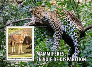 2024 04- CENTRAL AFRICAN - ENDANGERED MAMMALS      1V  complet set    MNH ** T - Picture 1 of 1