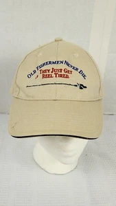 Funny Old Fisherman Never Die Tan Buckle Back 100% Cotton Trucker Hat Cap Cotton - Picture 1 of 9