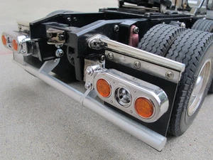 Custom Rear Aluminum Bumper Bar Tamiya 1/14 Semi Knight Hauler Man TGX Aeromax - Picture 1 of 6