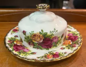 Plato de queso con tapa redonda Royal Albert Old Country Roses de colección raro SU944 - Imagen 1 de 24