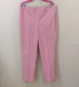 Talbots Womens 14 Straight Leg Ankle Pants Chatham Mid Rise Red White NWT Casual - Picture 1 of 8