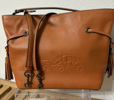 Bandolera Coach CA213 Andy Bolso de 2 vías Cartera Motivo Carro de Caballos Sillín Marrón Foto 1 de 4