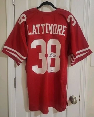 Flawless SAN FRANCISCO 49ERS Marcus Lattimore #38 Autographed Red Jersey GTSM XL - Image 1 of 4