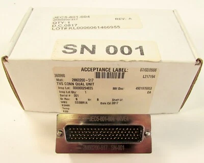 NEW CarlisleIT JEC5-801-604 TVS Rectangular D-Sub Conn Assy w/ EMI Filter 78pos - Image 1 of 3