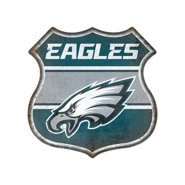 Letrero de ruta de metal rústico Philadelphia Eagles Rico NFL 11" Foto 1 de 1
