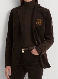 Lauren Ralph Lauren Women’s Bullion Corduroy Blazer Jacket in Brown Sz 6 NWT - Picture 1 of 12