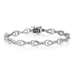 1/8 cttw Lab Created Diamond Tennis Bracelet Sterling Silver Prong 7.25 Inch - Picture 1 of 6