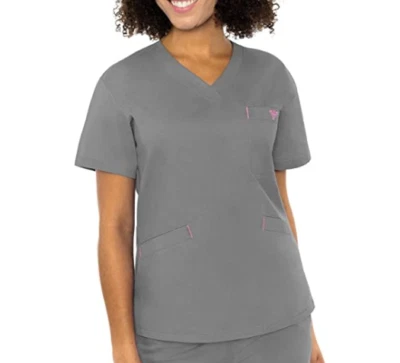 Med Couture Signature Women's V-Neck 3 Pocket Scrub Top 8403 — 第 1/2 张图片