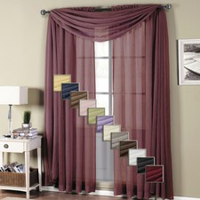Elegant Crushed Sheer Curtain Panel with Traditions Rod Pocket (Single)