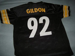PITTSBURG STEELERS JASON GILDON FOOTBALL REEBOK JERSEY KIDS MEDIUM 5-6 - Picture 1 of 5