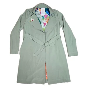 Disney Parks Alice in Wonderland Tea Party White Rabbit Trench Coat Womens Sz XS - Picture 1 of 13