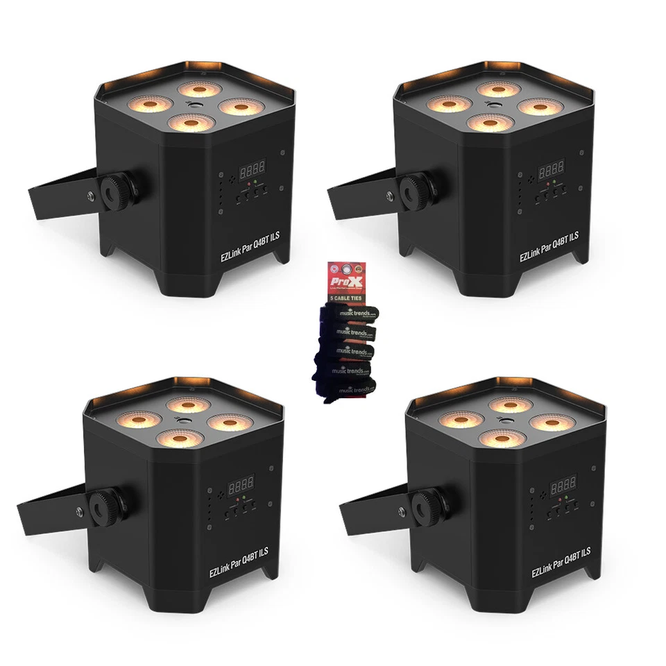 CHAUVET DJ EZLink Par Q4BT ILS Bundle of 4 - TRUE Wireless RGBA LED Pars - Image 1 of 4