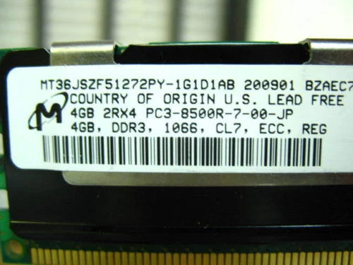 Micron 4GB PC3-8500R DDR3 1066 MT36JSZF51272PY-1G1D1A Tested - Image 1 of 2