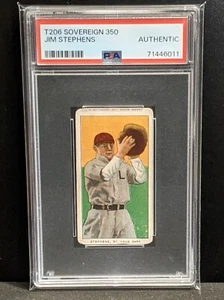 T206 Sovereign 350 Double Name Error Jim Stephens PSA Authentic - Bild 1 von 5