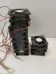 Lot of 12 PC Computer Case Cooling Fans Mixed Brands Different Connectors 3x3 in - Afbeelding 1 van 5