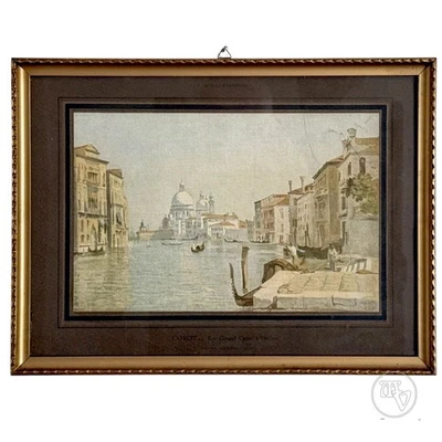 Siebdruck Venedig Canale Grande professionell gerahmt & signiert Corot - Bild 1 von 4