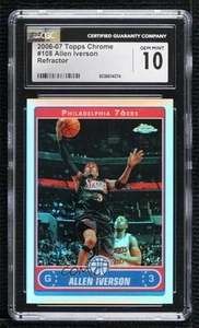 2006-07 Topps Chrome Refractor Allen Iverson #108 CGC 10 Gem Mint HOF - Picture 1 of 3