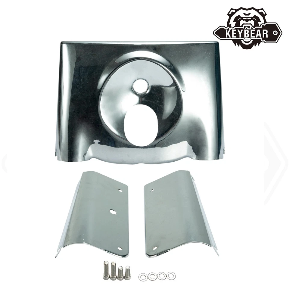 Headlight panel Smooth 3-Piece Fork Tins Covers Kit Fit For Harley Softail Delux - Image 1 of 4