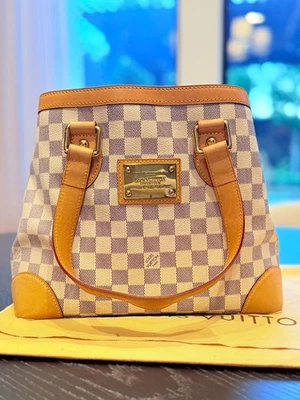 Bolso de Mano Louis Vuitton Hampstead MM Damier Azul Beige Bolso de Hombro Foto 1 de 4