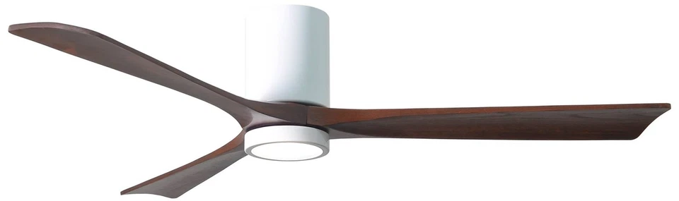 60" Matthews Irene 3H White Walnut Hugger LED Ceiling Fan with Remote - Image 1 of 1