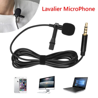 USB C Mini Audio Stereo Lavalier Clip On Mic Lapel Microphone For Phone Laptop - Image 1 of 4