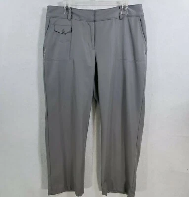 Pantalones de golf para mujer IZOD XFG 14 pierna ancha gris elástico Foto 1 de 4