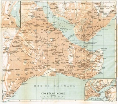 ESTAMBUL TURQUÍA 1914 Mapa Original Detallado Antiguo De Colección Estambul Türkiye Foto 1 de 4