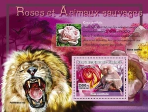 Guinea 2007 MNH - Roses / Animaux Sauvages / Wild Animals. Mi 4728/BL1182 - Picture 1 of 1