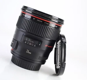 Canon EF 24mm F1.4 L II USM Wide Angle Prime Lens EOS DSLR & Front & Rear Caps - Picture 1 of 16