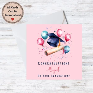 Personalised Graduation Card - Congratulations Female or Male Customisable Name - Picture 1 of 1