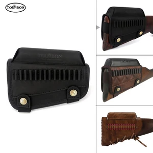 TOURBON .22LR PU/Leather Cheek Rest Shooting Rifle Butt Stock Ammo Holder Right - Picture 1 of 26