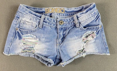 Pantalones Cortos Bongo Jeans 26x2 Azul Corte Envejecido Colores Hilos Shortie Etiqueta 1 Foto 1 de 4