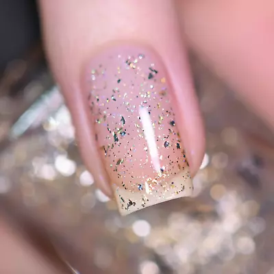ILNP Party Popper - Gold and Silver Metallic Flakie Topper Nail Polish - Image 1 of 4