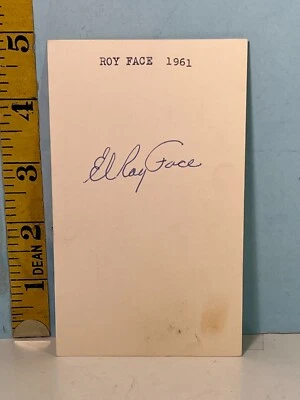 1961 Elroy Face Pittsburgh Pirates Signature Autograph Index Card - Image 1 of 3