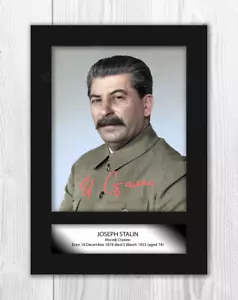 Joseph Stalin 2 A4 reproduction signed photograph poster with choice of frame - Picture 1 of 6