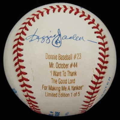 🔥 Reggie Jackson & Don Mattingly 🔥 Signed OAL Stat Baseball LE 1/5 (JSA COA) - Image 1 of 4