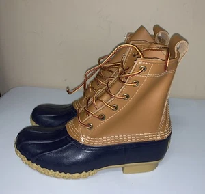 L.L. Bean Bean Boots 8” - Tan/Navy  Women’s Size 7 *NEW* - Picture 1 of 5
