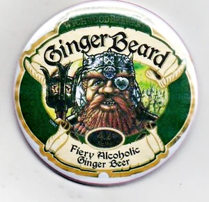 Ginger Beard Fridge Magnet Beer Mat Bar Ale 3" 75mm Blade Sub Wychwood - Picture 1 of 4
