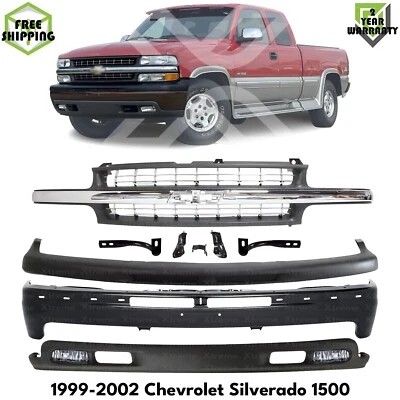Front Bumper Primed Kit For 1999-2002 Chevrolet Silverado 1500 & 2000-2006 Tahoe Foto 1 de 4