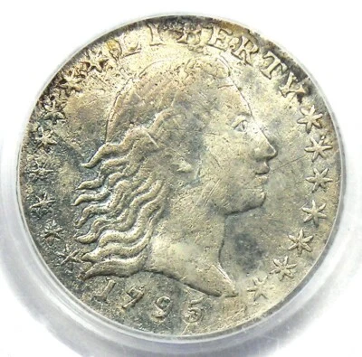 Moneda de media moneda de diez centavos H10C cabello suelto 1795 - Certificada PCGS genuina - Detalles en muy buen estado Foto 1 de 4