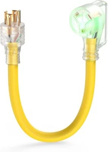 Adaptador de corriente/cable generador autocaravana 30 amperios L14-30P/TT-30R para autocaravana cámper, 12 pulgadas - Imagen 1 de 6