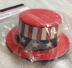 4pc Patriotic USA 4th Of July Glitter Party Hats Red White Blue Brand New - Picture 1 of 3